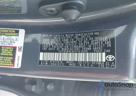 2014 Toyota Corolla Le from USA, damaged, VIN 5YFBURHE6EP141699
